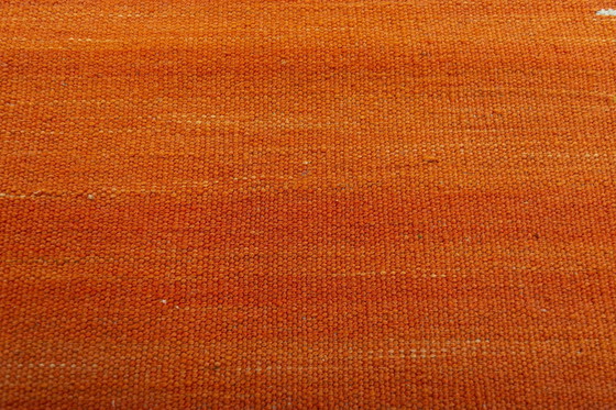 Image 1 of Kilim Fars moderno tessuto a mano – 85 x 87 cm – Design colorato su arancione – 100% lana