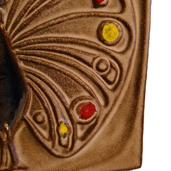 Image 1 of Ceramic Tile With A Peacock, From The Seventies