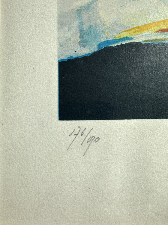 Image 1 of Zeefdruk Wynand Thönissen - Bloemen in groene vaas - Handgesigneerd