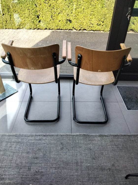 Image 1 of Deux chaises de cuisine vintage des années 1960-1970, designer Mertens, Belgique