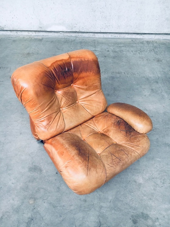 Image 1 of Midcentury Modern Italian Design 'COROLLA' Leather Sectional Sofa by I.P.E. Italy 1970's