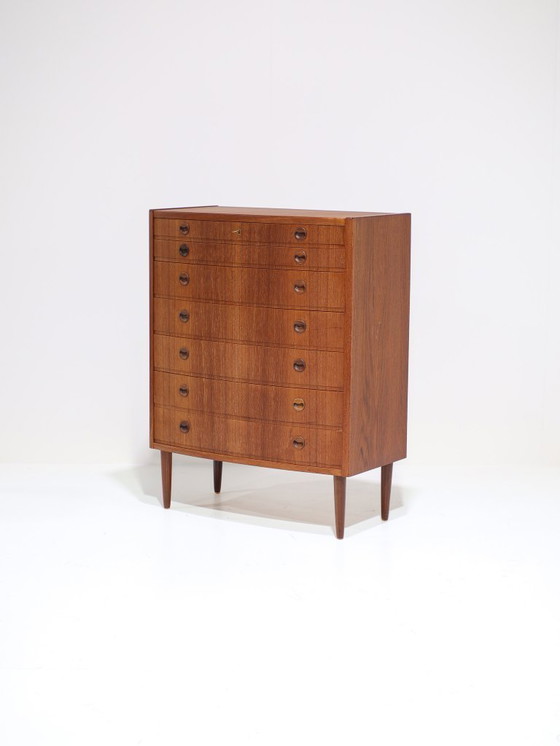 Image 1 of Hoge ladekast teakhout Deens vintage 1960s