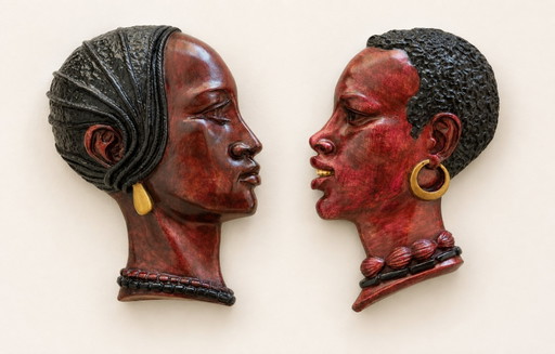 Set of vintage wall masks R. Scali