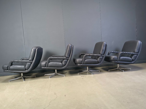 Image 1 of Set of 4 swivel chairs by Bernd Munzebrock for Walter Knoll, 1970s