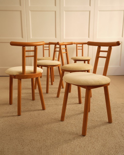 Wood & velvet italian chairs