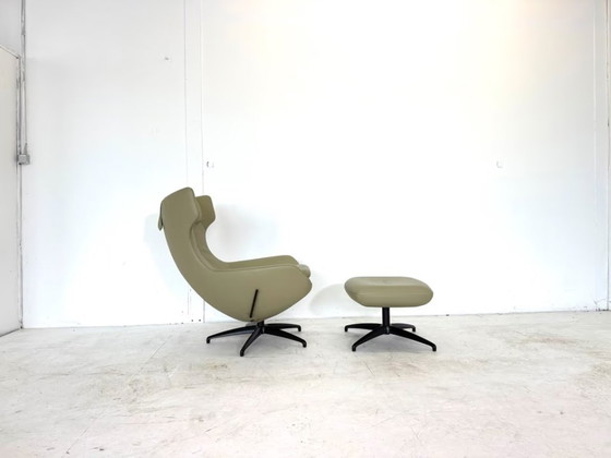 Leolux Caruzzo Sillón Reclinable de Cuero con Otomana – Sillones reclinables, Metal (photo 5 of 15)