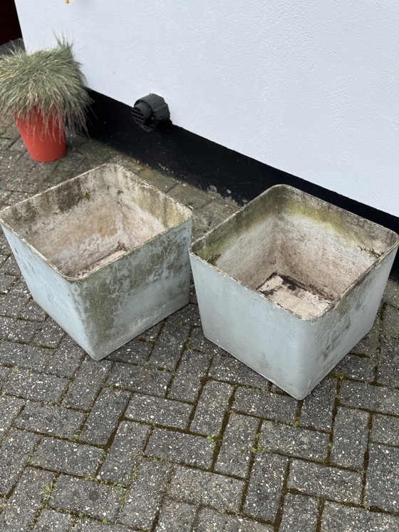 Image 1 of Pair of Willy Guhl Square Planters