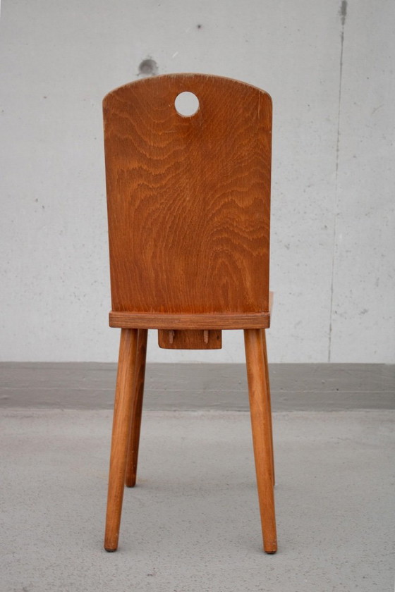 Set di quattro sedie compatte in compensato — anni '60 – Sedie da pranzo, Wood (photo 11 of 14)