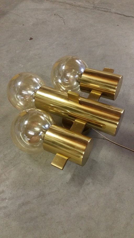 Lampada da parete vintage in ottone Hans-Agne Jakobsson Markaryd Svezia anni '70