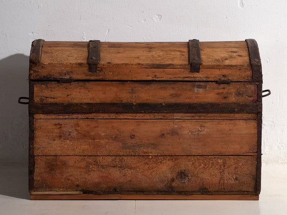 Malle de voyage ancienne en pin – Europe Centrale, vers 1900 – Armoires de rangement, Iron, Rustic (photo 17 of 40)