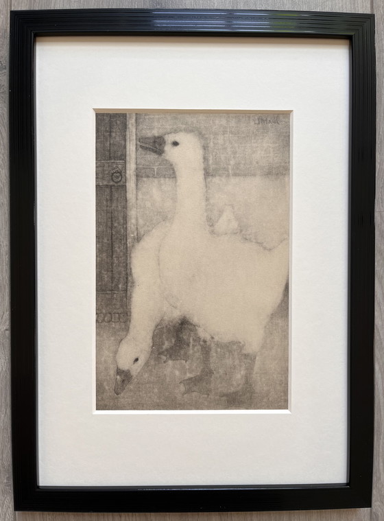 Image 1 of Jan Mankes 1889-1920 / Heliogravure 2 Geese 1923
