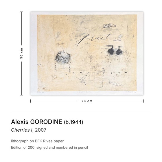 Image 1 of Alexis GORODINE Cerezas I Litografía firmada 2007