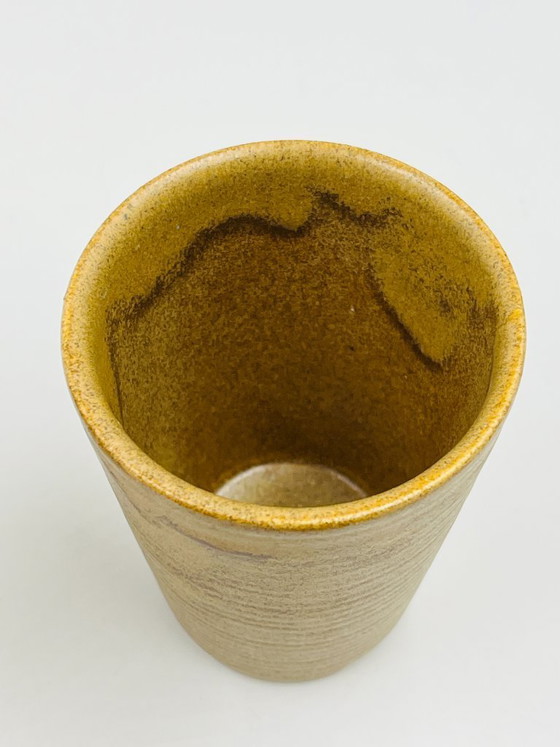 Image 1 of Lot de six gobelets en grès Digoin vintage