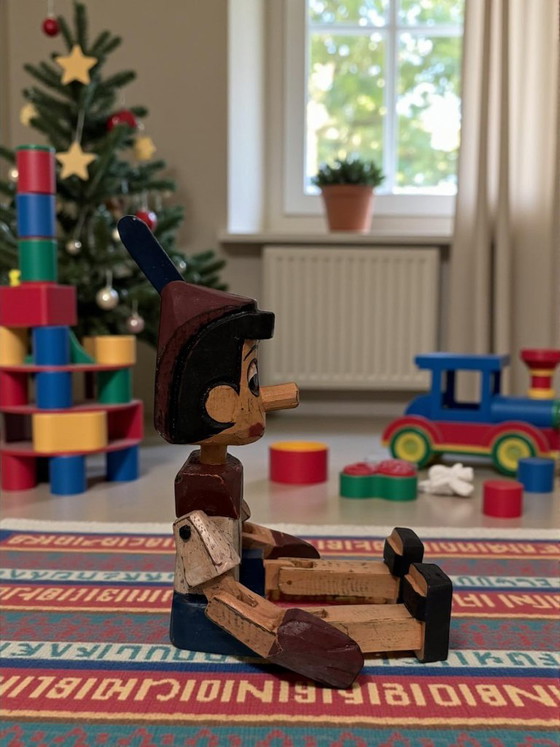 Handgemachter Holz-Pinocchio – 30 cm – Dekorative Objekte (photo 5 of 5)