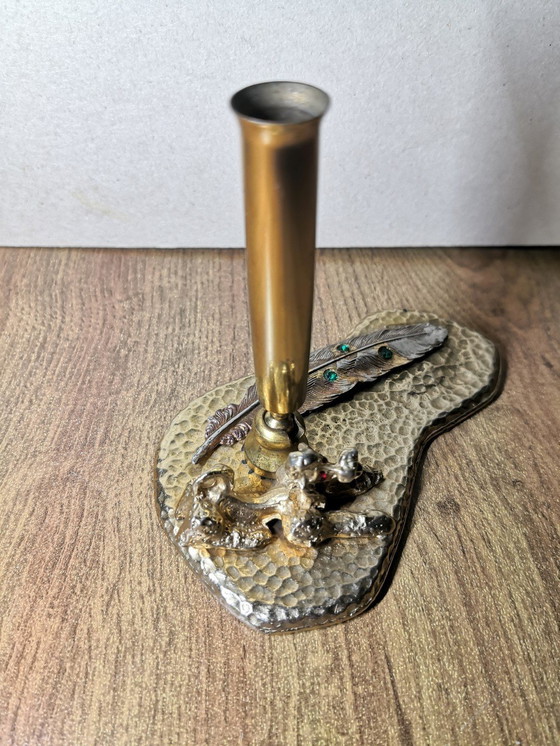 Image 1 of Fountain Pen / Penholder Brass Poodle Royal / Vintage 70's design