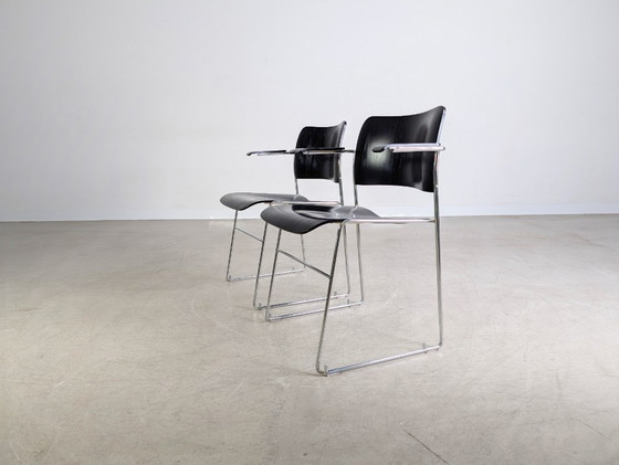 Image 1 of Originele set van 4 Howe 40/4 stoelen David Rowland Midcentury stapelstoel