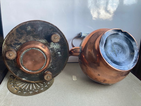 Image 1 of Antico bollitore in rame su dito rechaud