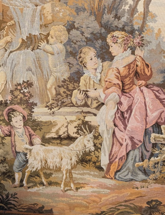 Vintage Aubusson Style Tapestry by Bobyrug 170x140.5 Cm, Wall decoration, Wood, Wool, Multi Color (photo 4 of 17)
