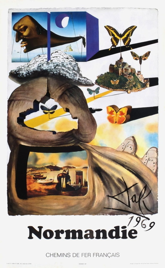 Image 1 of Salvador DALI SNCF - Chemins de Fer Français - Normandie (grand)) original poste