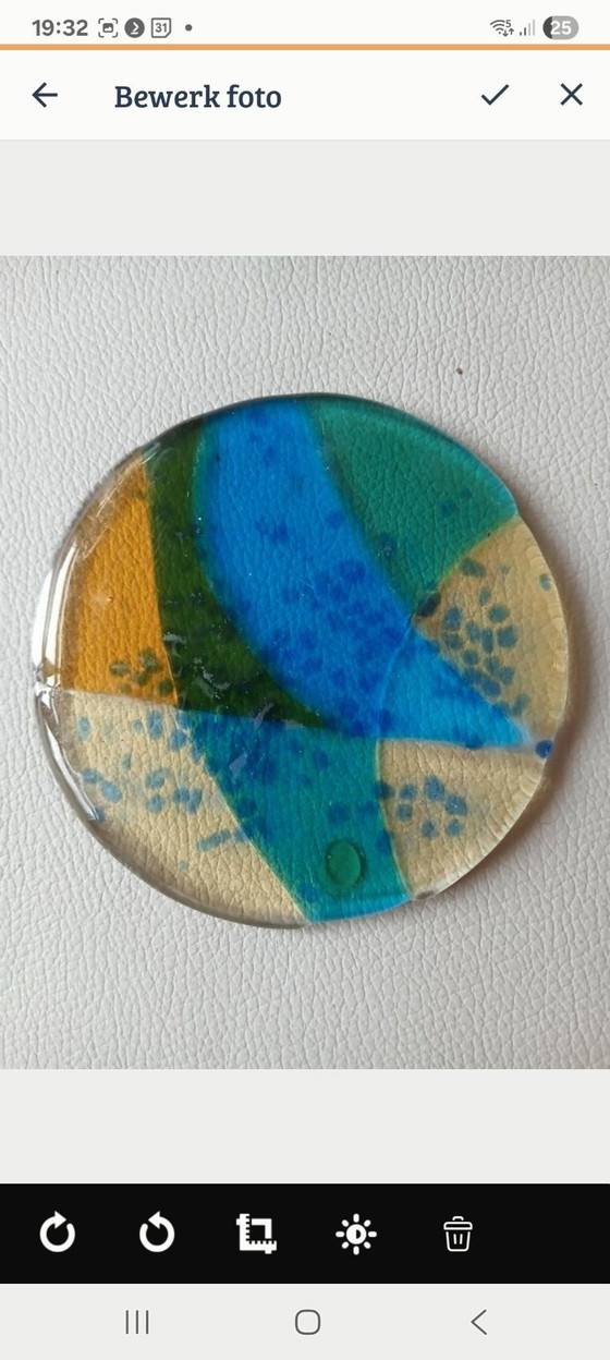 Image 1 of Posavasos de cristal, estilo Murano.