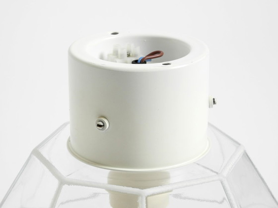 Image 1 of Bellissima lampada da soffitto in vetro Limburg degli anni '70 a forma ottagonale