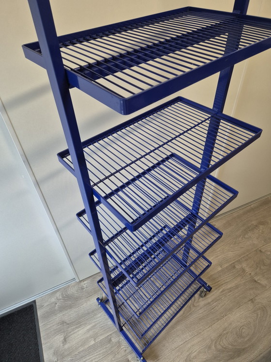 Scaffale/Carrello Vintage Blu Cobalto. – Armadi a muro, Metal (photo 3 of 9)