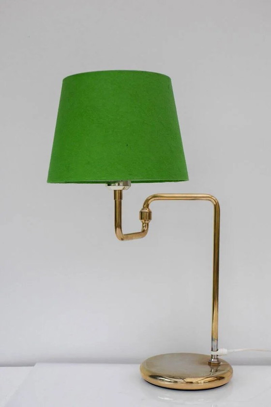 Image 1 of Scandinavian brass swing arm table lamp