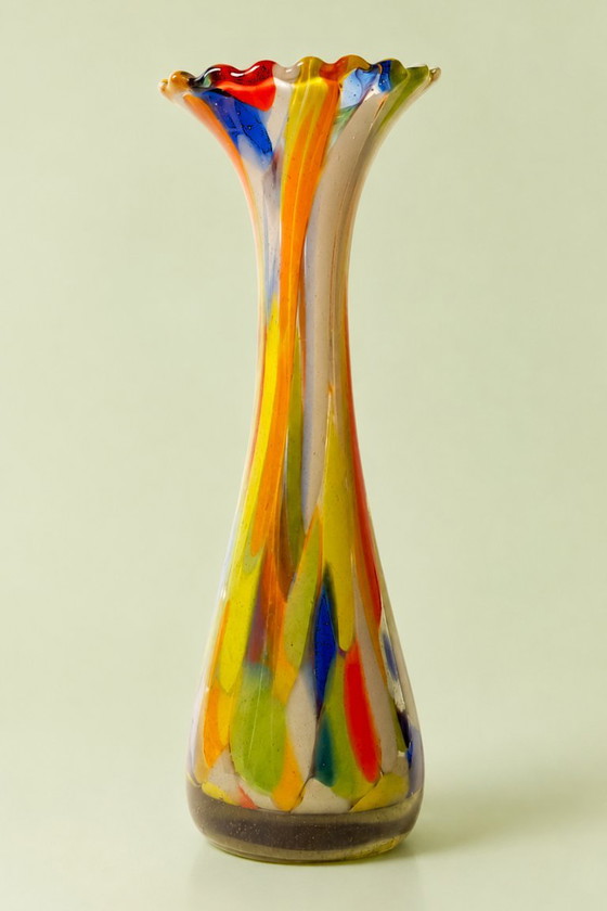 Große Mid-Century Kunstglasvase im Murano-Stil 60/70ziger – Vasen (photo 2 of 11)