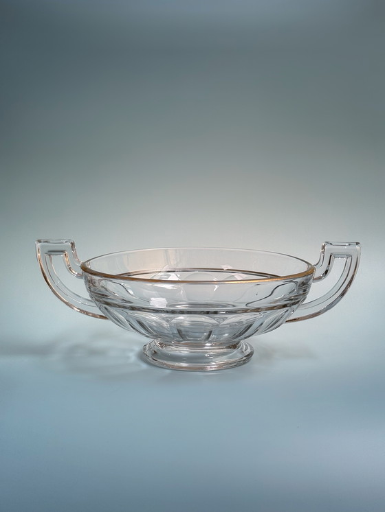 Image 1 of Val Saint Lambert - Bol Art Déco - Luxval - Décoration dorée