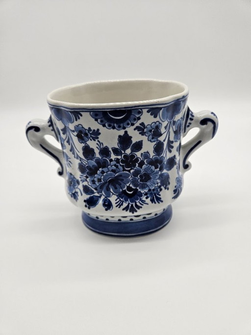 Royal Delft Jardinière Übertopf 1969 – Handbemalt von M. de Wit (13 cm)