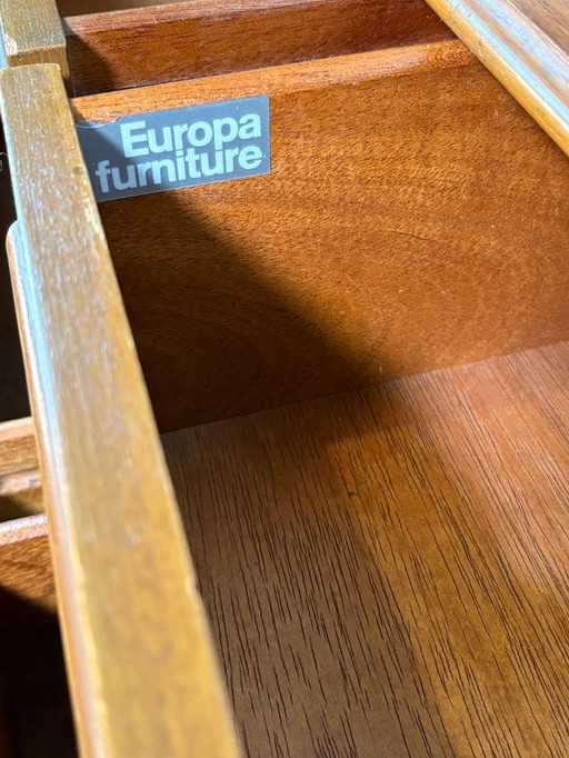 Mid-Century Retro Vintage Sideboard by Europa Furniture 1960 Four Drawers • Solid Legs • Compact & Stylish Storage A stylish m