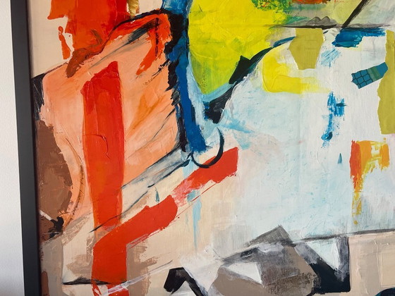 Image 1 of 1 Dipinto acrilico con parte collage su tela