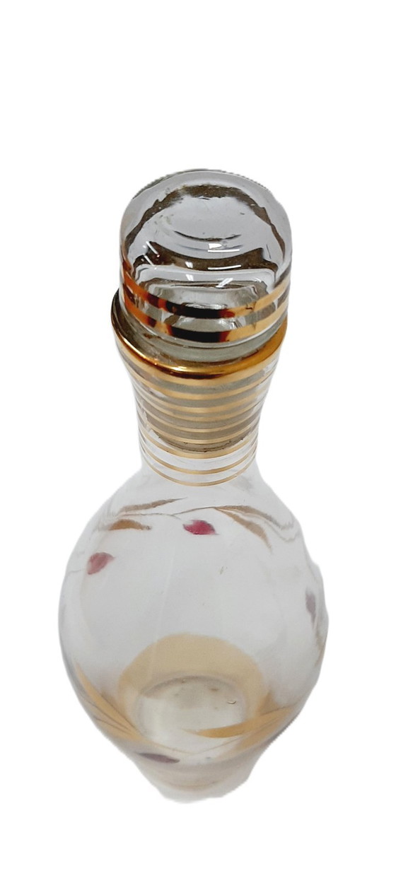 Image 1 of Bouteille carafe en verre doré vintage des années 1950