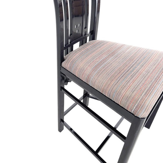 Image 1 of Conjunto original de 3 sillas Giorgetti Umberto Asnago, negras, Italia