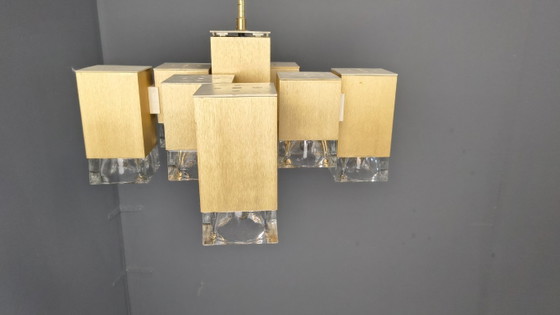 Image 1 of Lustre cubique vintage de Gaetano Sciolari, années 1970