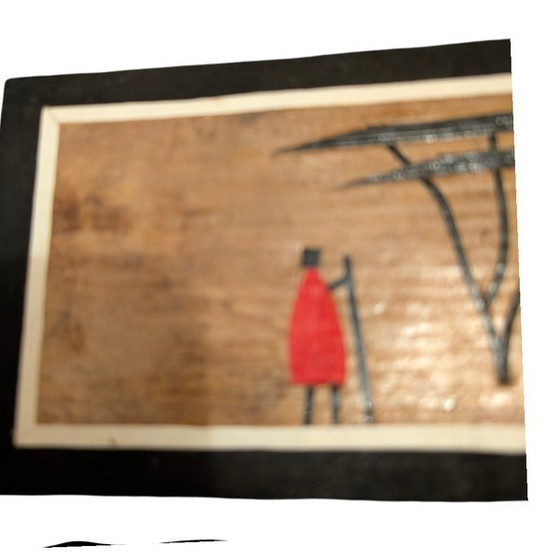 Image 1 of 3 pannelli murali intarsiati in paglia da 40 cm