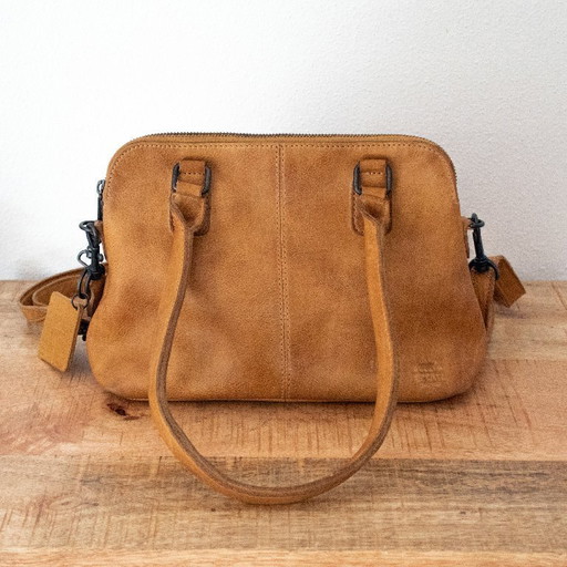 Ochre yellow leather shoulder bag from Bear Design