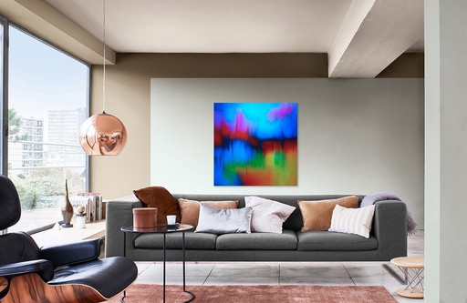 Cadre Sur Toile Abstrait coloré / Abstract Art / Décoration Murale (80 x 80 cm)