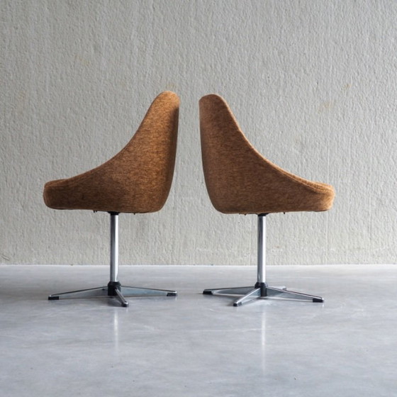 Set aus 2 Mid-Century Modern Cocktailstühlen – Esszimmerstühle, Textile (photo 8 of 12)