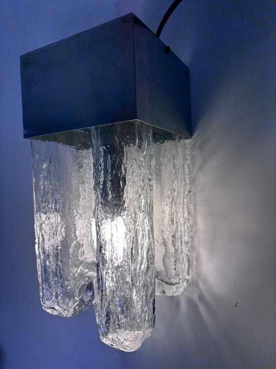Exclusive Mid-Century Kalmar 'Granada' Ice Glass J.T. Kalmar – Wall lights, Metal (photo 4 of 15)