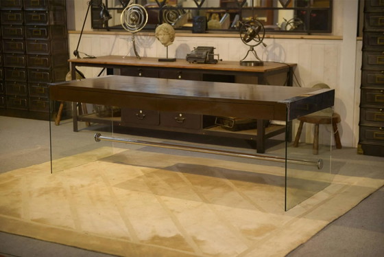 Scrivanie design in melaminico, vetro e cromo anni '80 (photo 3 of 10)