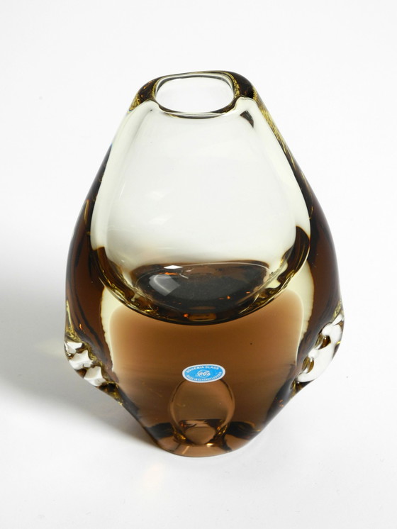 Image 1 of Two beautiful crystal glass vases from the 1960s by Miroslav Klinger for Bohemia Glass - Made in Czech