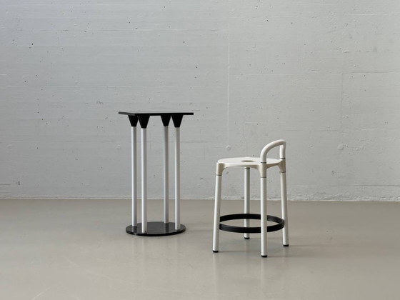 Image 1 of Set consisting of a standing table model 4581 with two Polo bar stools by Anna Castelli Ferrieri for Kartell, Italy, 1980s