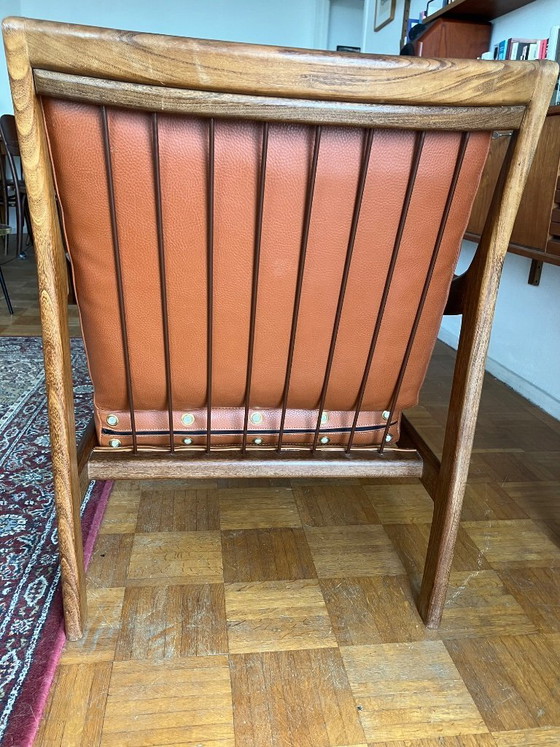 2 Scandinavische Vintage Designfauteuils|Teak & Leder|60-‘70 – Leather, Metal (photo 5 of 12)