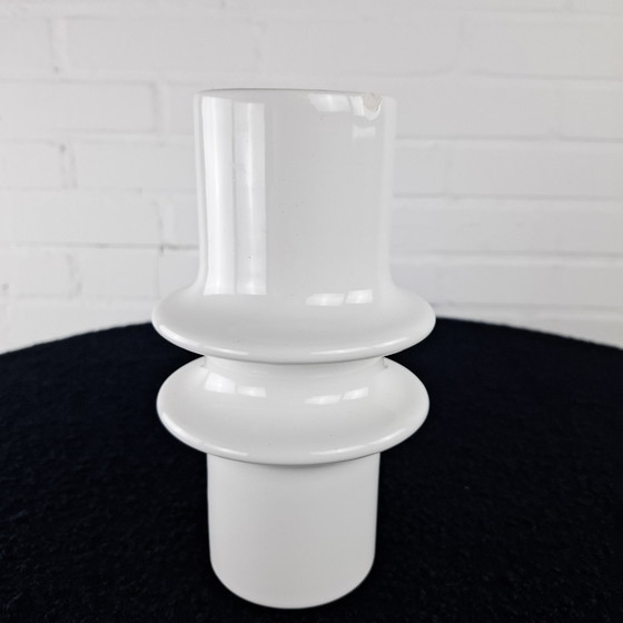 Image 1 of Vase Sicart vintage blanc Pino Spagnolo années 1960 modèle 0014