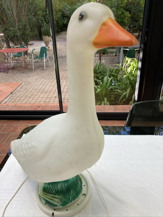 Image 1 of Grote 80's ganzenlamp op metalen voet