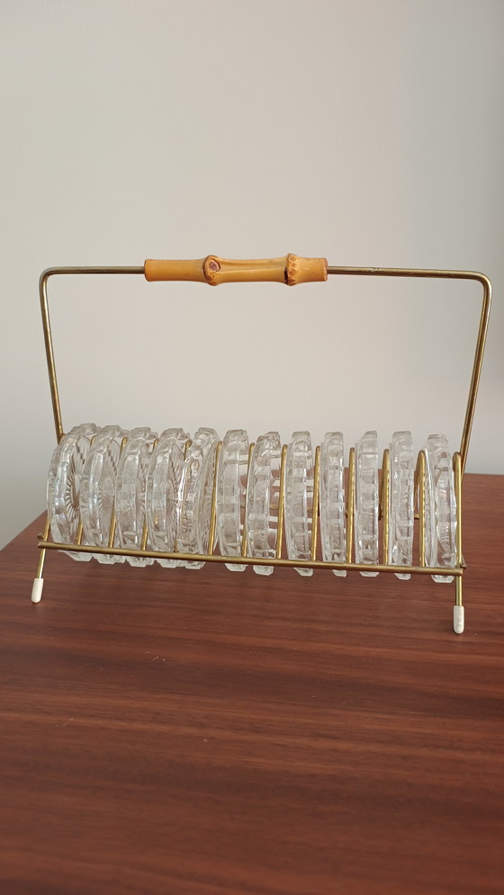Image 1 of Posavasos de cristal Mid Century Bohemia Glass