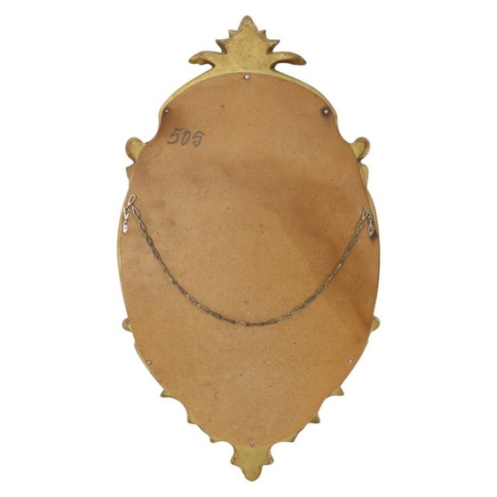 Specchio Francese Dorato a Foglia d'Oro Stile Barocco 60cm – Glass (photo 20 of 21)