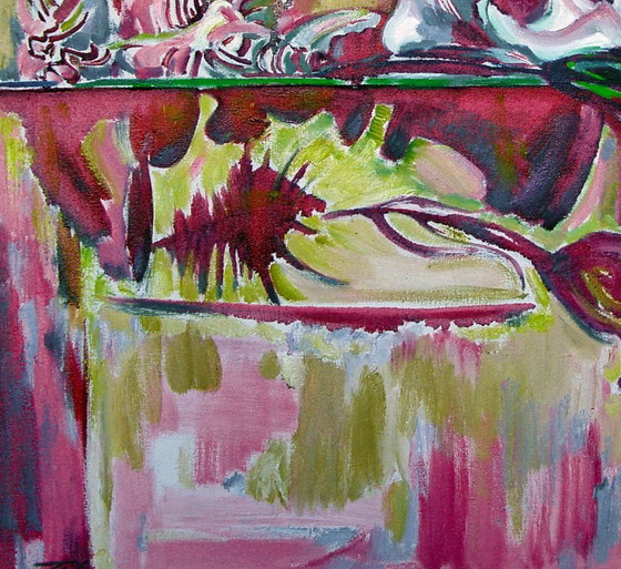 Pittura a olio originale Espressionismo Bottiglie Natura morta con lavello – Dipinti e disegni, Tela (photo 4 of 5)