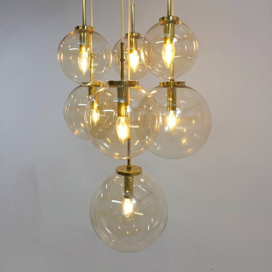 Image 1 of XL cascade lamp globe mid century vintage glas